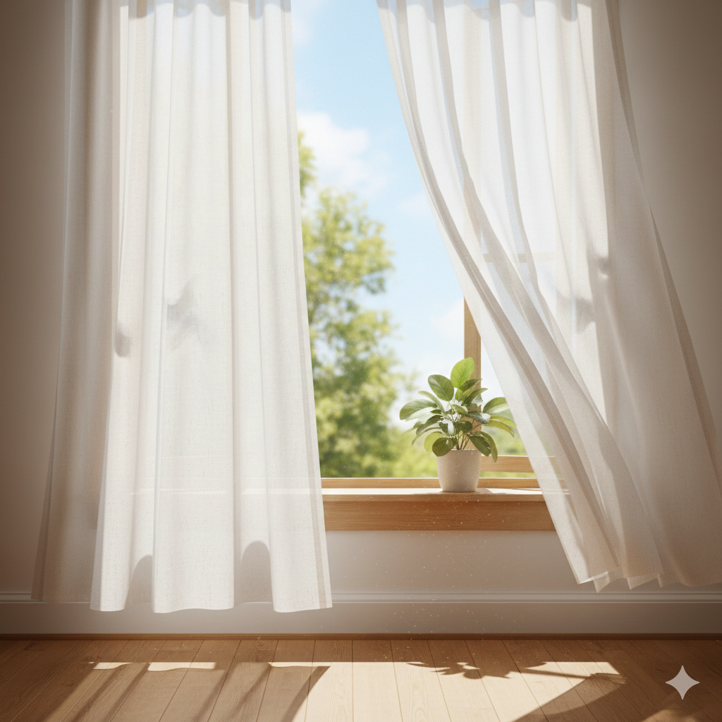 Open window with a breeze coming in